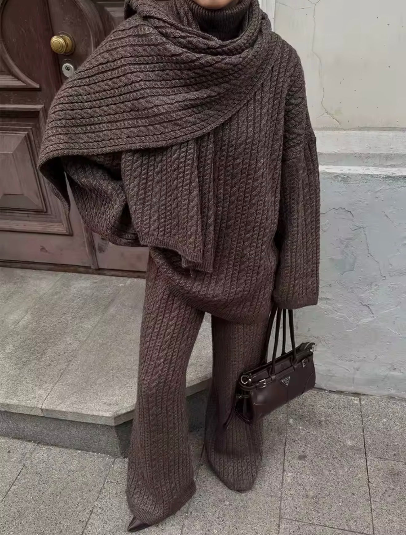 LUXE CABLE KNIT SET 3 teiler